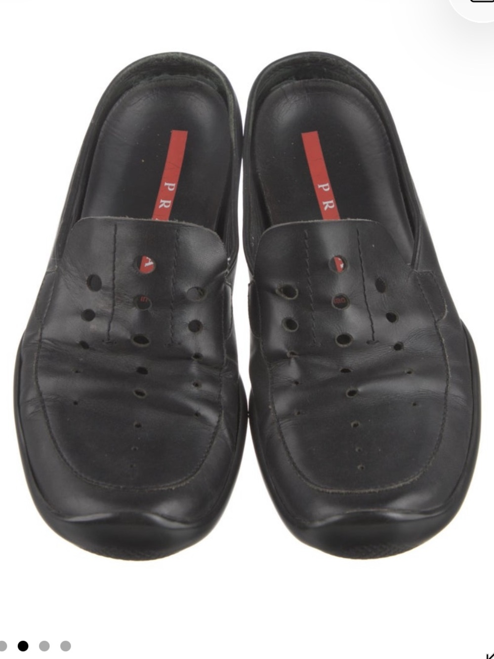 Prada Sport Black Leather Mules
